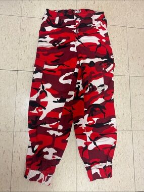 Red Camo Cargo Jogger Pants